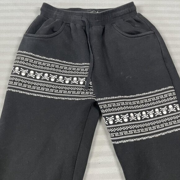 Mastermind Japan Sweatpants Mens Large Black Skull Crossbones Streetwear Pants - Picture 4 of 11